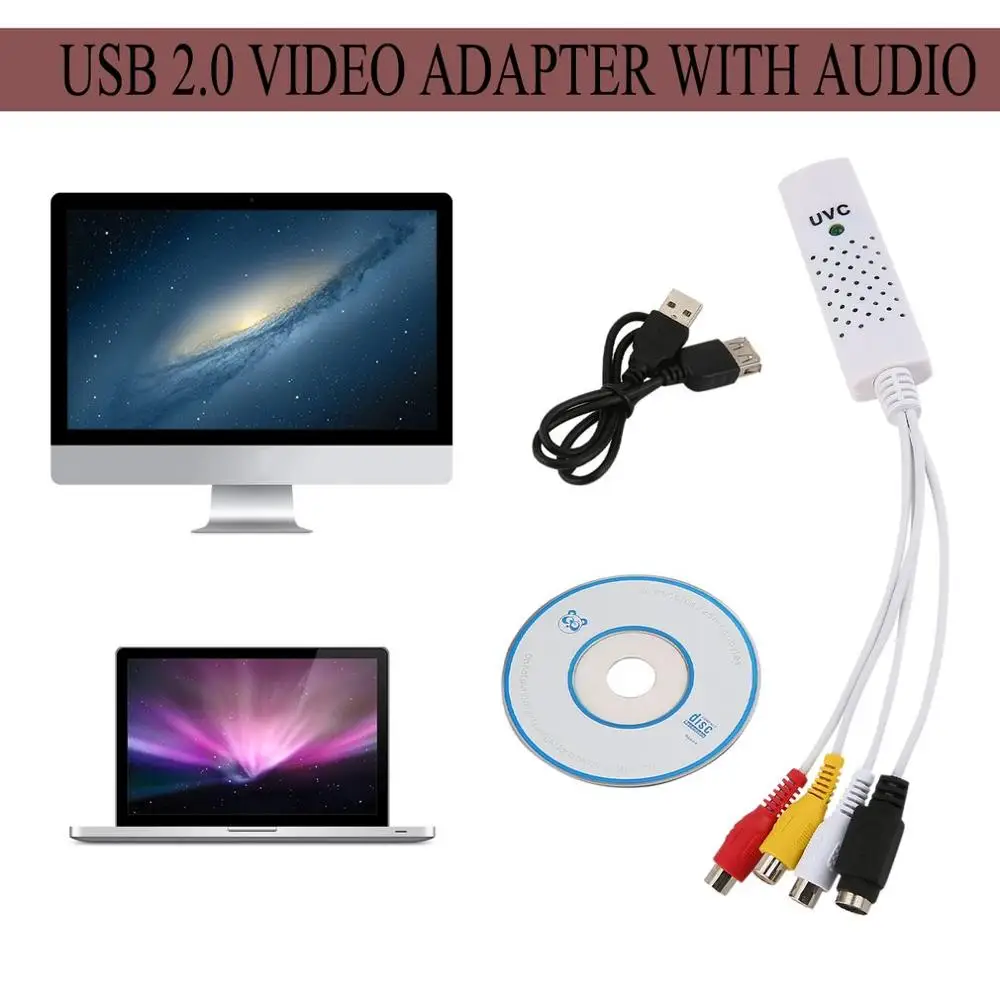 Высокое качество Портативный USB Easycap 2 0 Аудио Видео карта захвата адаптер VHS к DVD