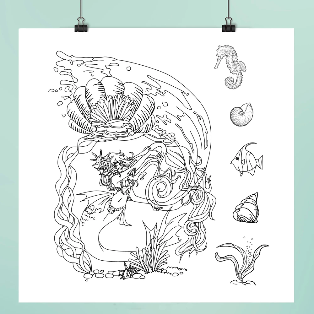 Русалка прозрачные штампы для поделок Скрапбукинг/изготовление открыток/альбом