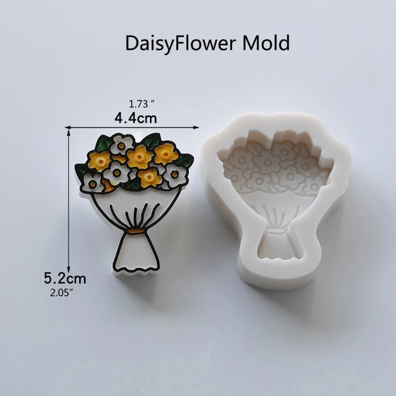 

6Pcs Line Drawing Flower Epoxy Resin Molds Bridal Bouquet Flower Gypsum Molds