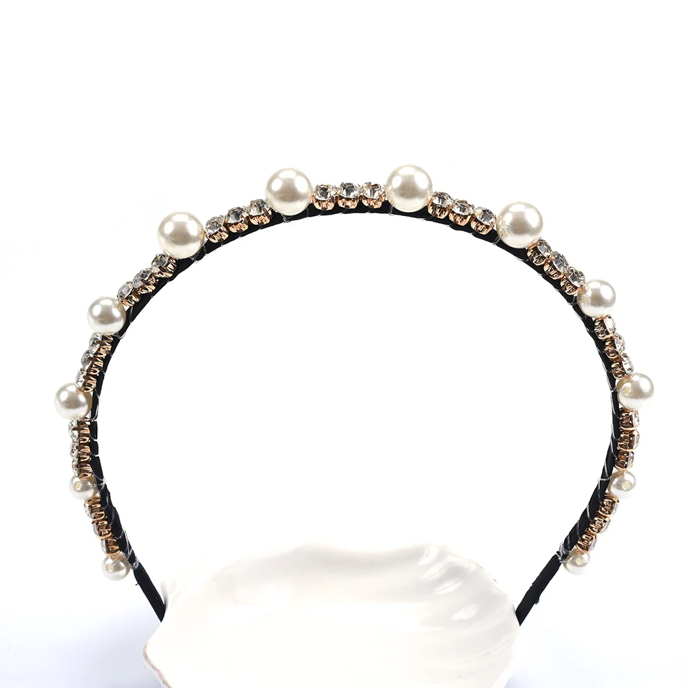 Женский обруч для волос с искусственным жемчугом ZA роскошный со стразы ювелирные