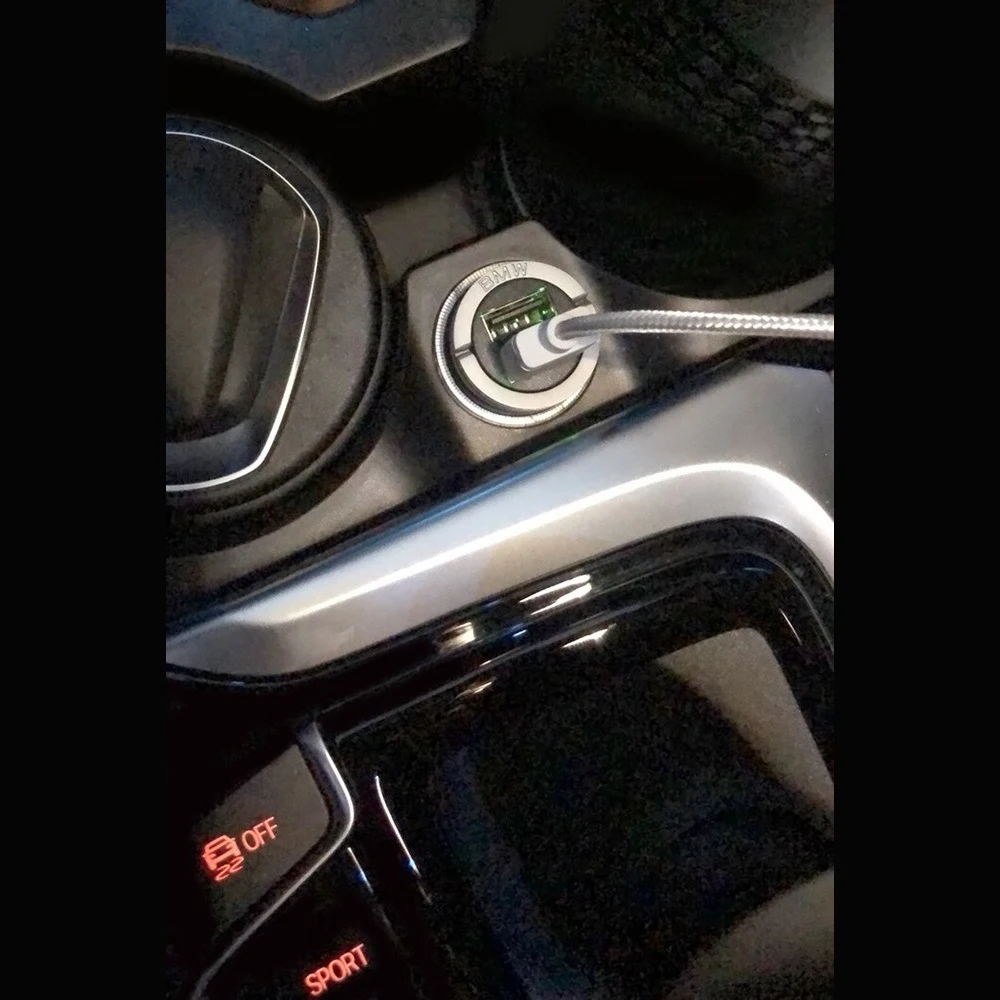 

Mini Dual USB Car Charger Quick Charge for BMW X1 X2 X3 X4 X5 X6 1 2 3 4 5 6 7 Series Accessories DC12-24V Fast Charging Ports