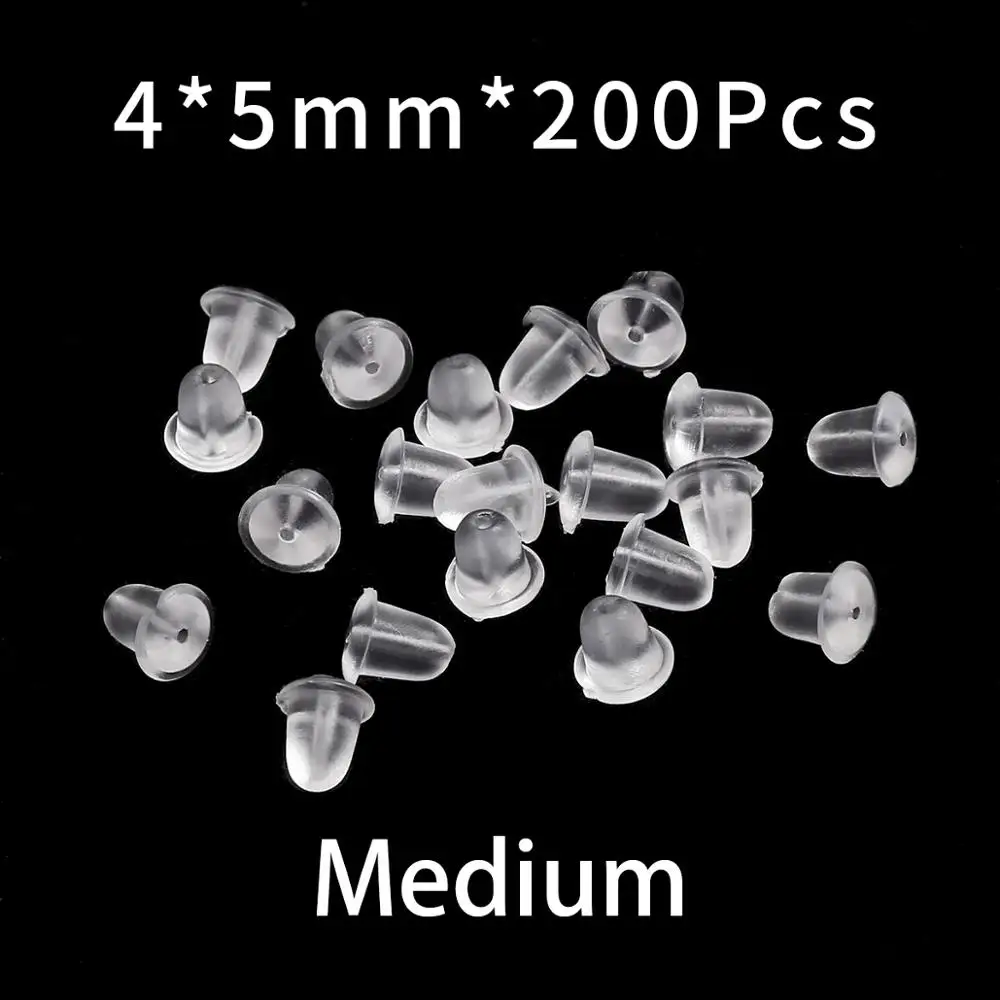 200 шт./лот резиновые заглушки для сережек силиконовые застежки сделай сам