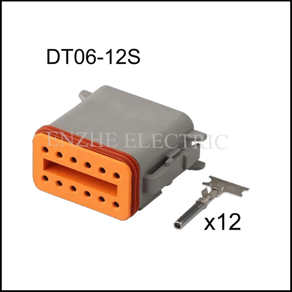 DT06-12S включают в себя терминал и печать DT разъемы Женский кабель разъема 12 штепселный разъем автомобильной вилки DJ70121-1.6-21