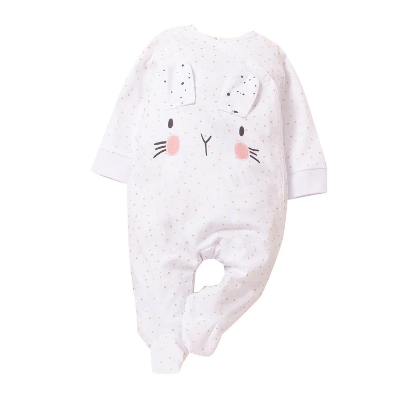 

Autumn Baby Girls Boys Long Sleeve Cartoon Rabbit Pattern Polka Dot Print Rompers Jumpsuit New