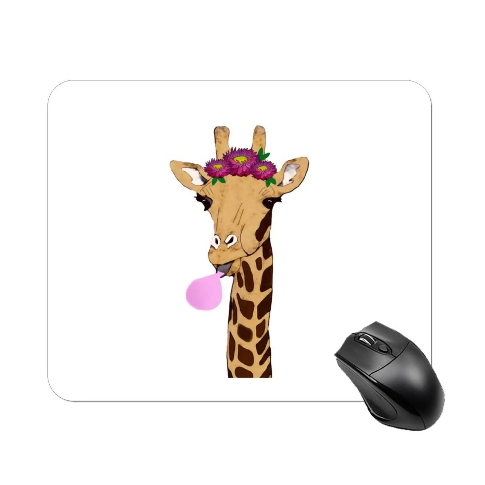 Жевательная резинка Мышь коврик для мыши Противоскользящий украшенный принтом