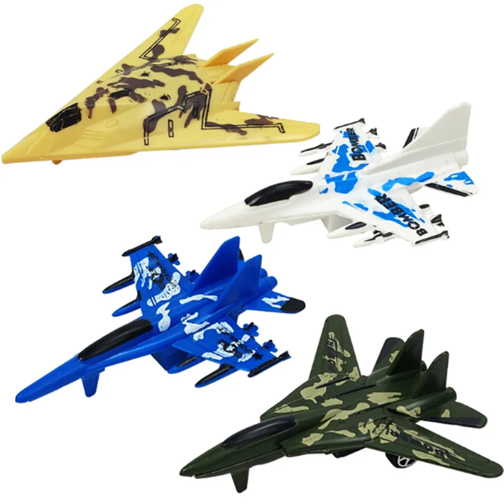 

1Pcs Children Education Toy Mini Aircraft Models Toys Force Fighter Airplane Toy Military Plane Pull Back Toy Random 4colors