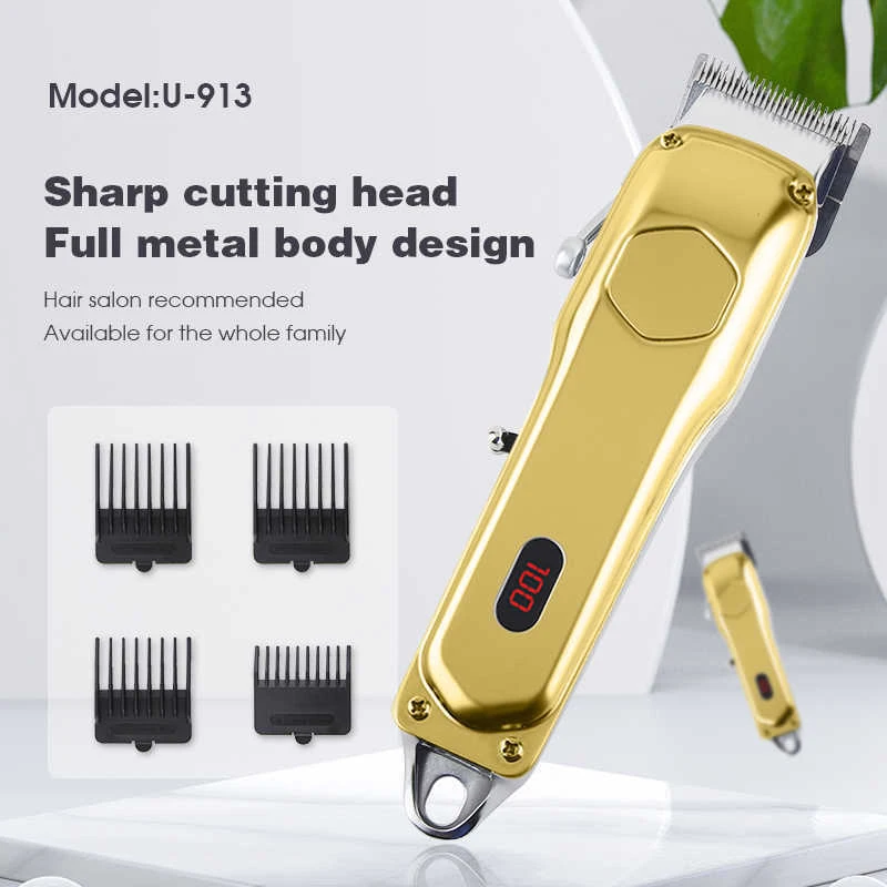 

Rechargeable Hair Clipper Metal Electric Hair Trimmer Clipper Barber Shaver Beard Trimmer Hair Cutting Machine