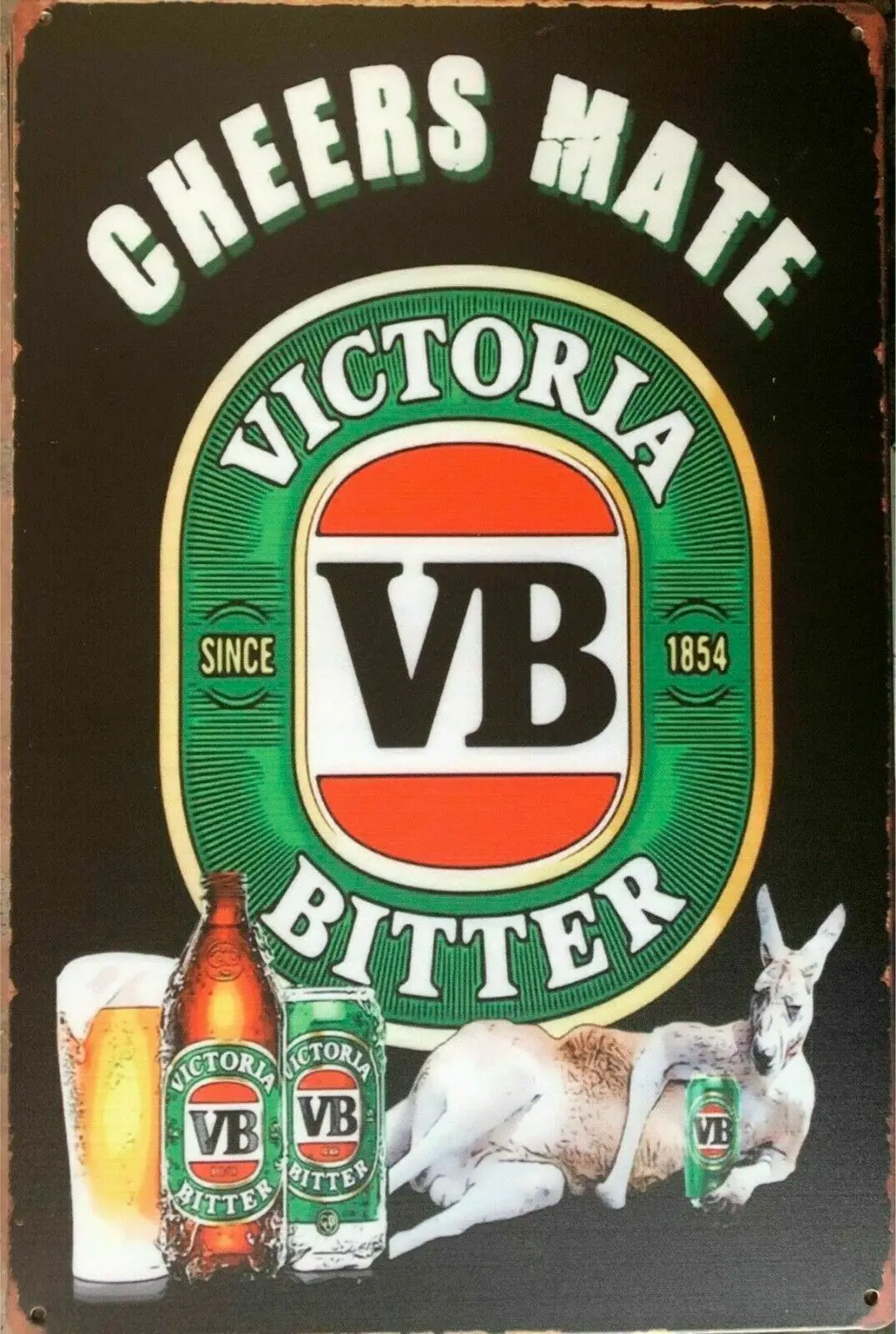 

VB BEER Rustic Metal Tin Sign Vintage Rustic Garage & Man Cave 8 x 12 inch