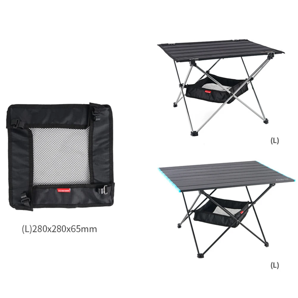 Portable Folding Table Storage Hanging Basket Picnic Table Hanger Storage Net Outdoor Camping BBQ Table Rack Accessories