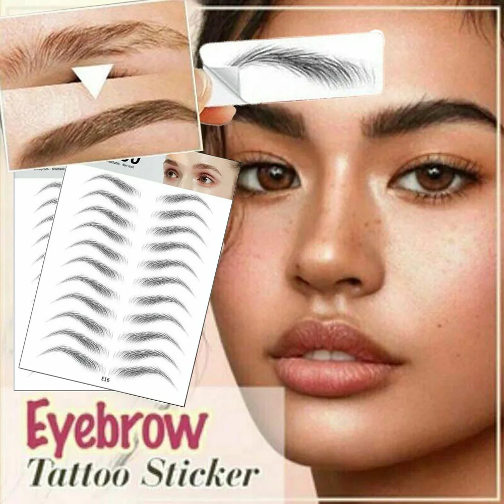2021 NEW 9/10/18/20 Pair Eyebrows Tattoo Sticker Magic 4D Hair-like False Waterproof Lasting Makeup Water-based Eye Brow | Красота и