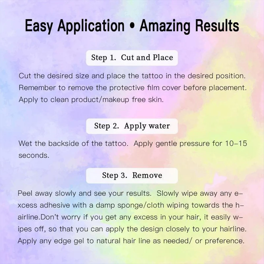 

Hot Sale Waterproof Baby Hair Edge Tattoo Sticker Curly Hair Edges Temporary Hairline Tattoo Sticker DIY Template Bangs Sticker