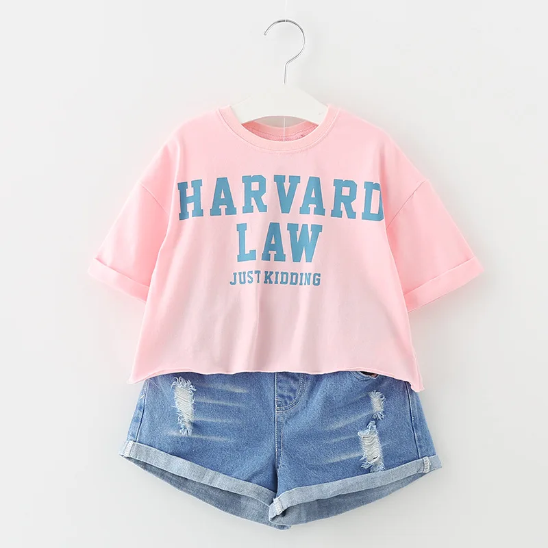 Летние комплекты одежды для маленьких девочек комплект детской футболка + шорты 2