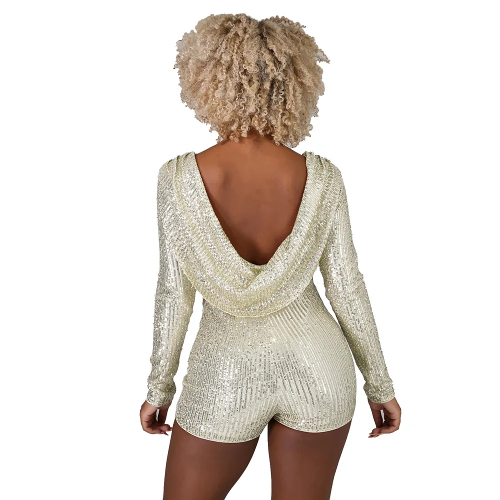 Зимние женские облегающие комбинезоны с круглым вырезом и длинным рукавом