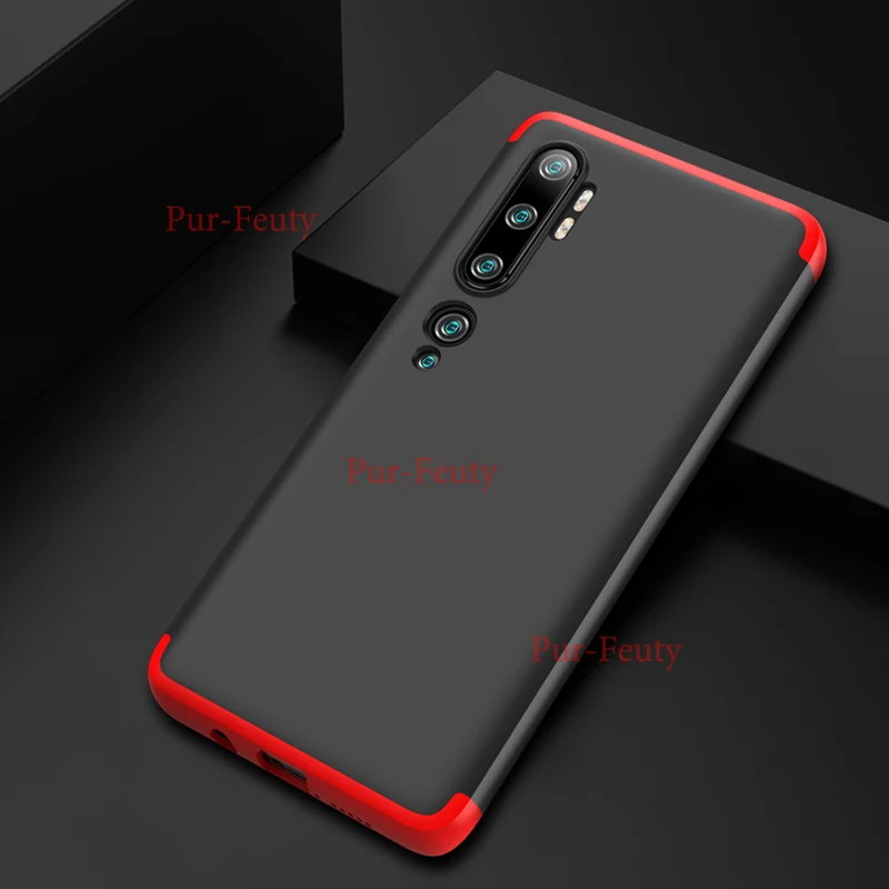 Чехол с полной защитой для Xiaomi mi Note 10 Роскошный чехол 3 в 1 жесткая задняя крышка из