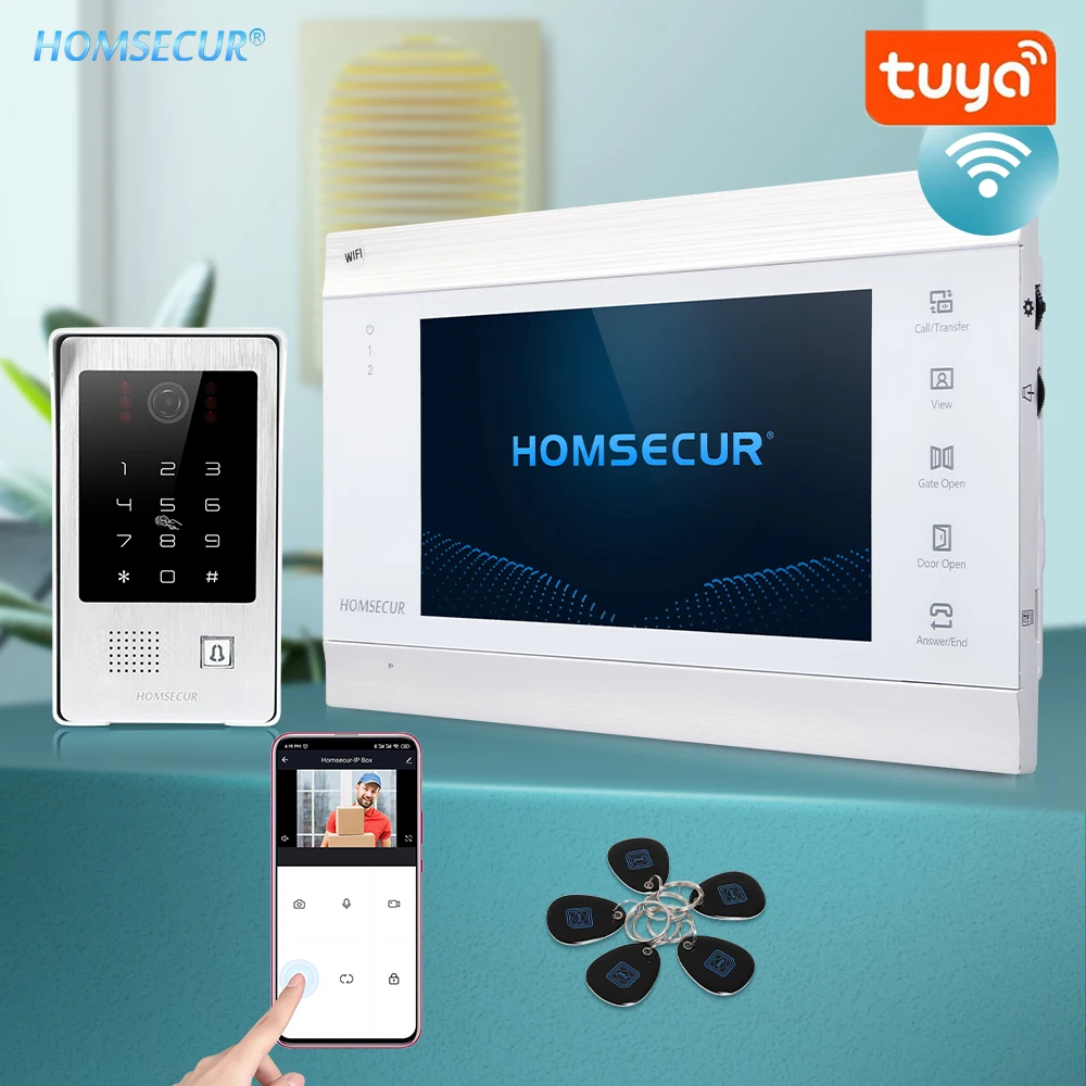 

HOMSECUR 7-дюймовый Wi-Fi HD видеодомофон, домофон, рчид-мониторинг, автоматический моментальный снимок