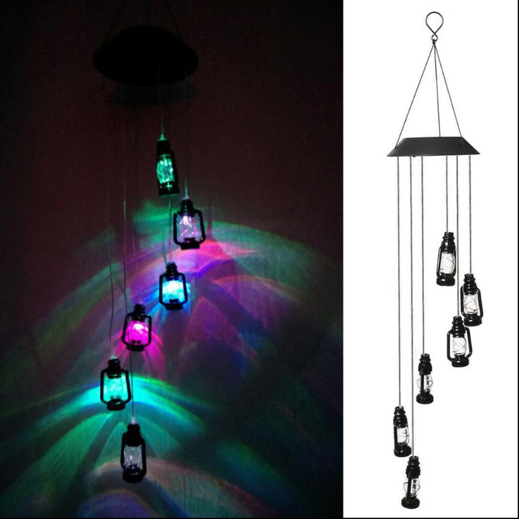 

Solar Color-Changing Led Wind Spinner Chimes Home Garden Balcony Decor Gift