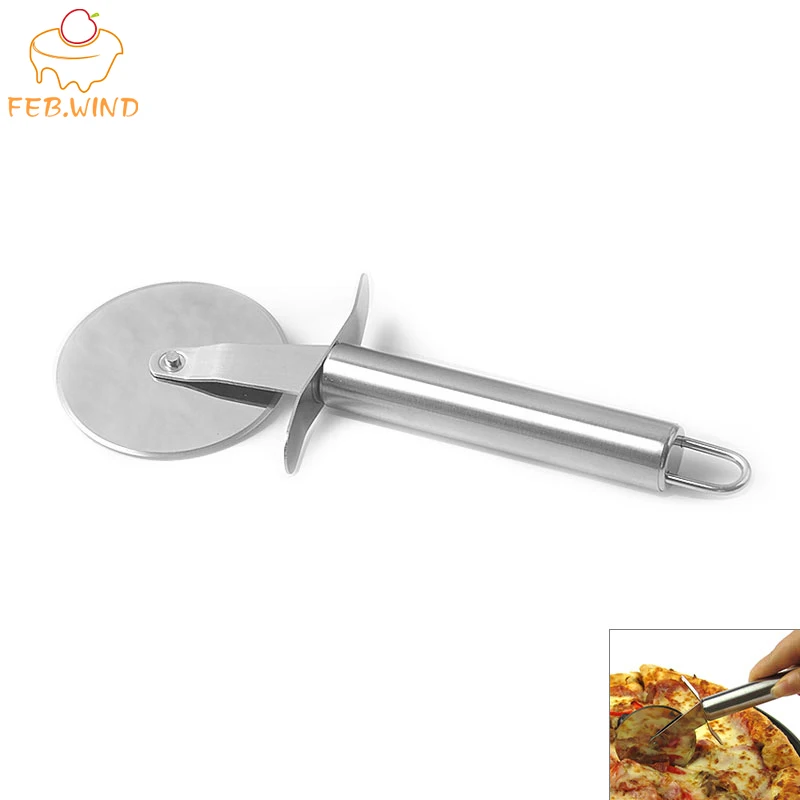 FEBWIND инструментов для приготовления пиццы Нержавеющая сталь пирог нож круглый