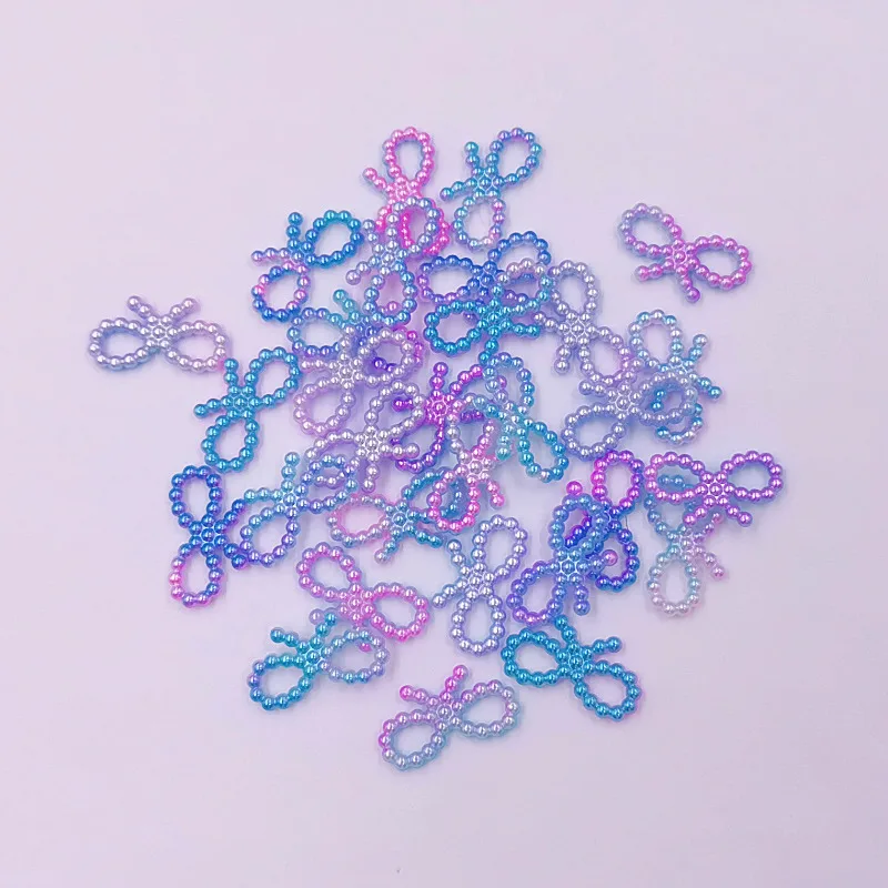 

10*18 мм 100 шт радужные цветные бусины в форме банта ABS имитация жемчуга для рукоделия вечерние бусины для украшения