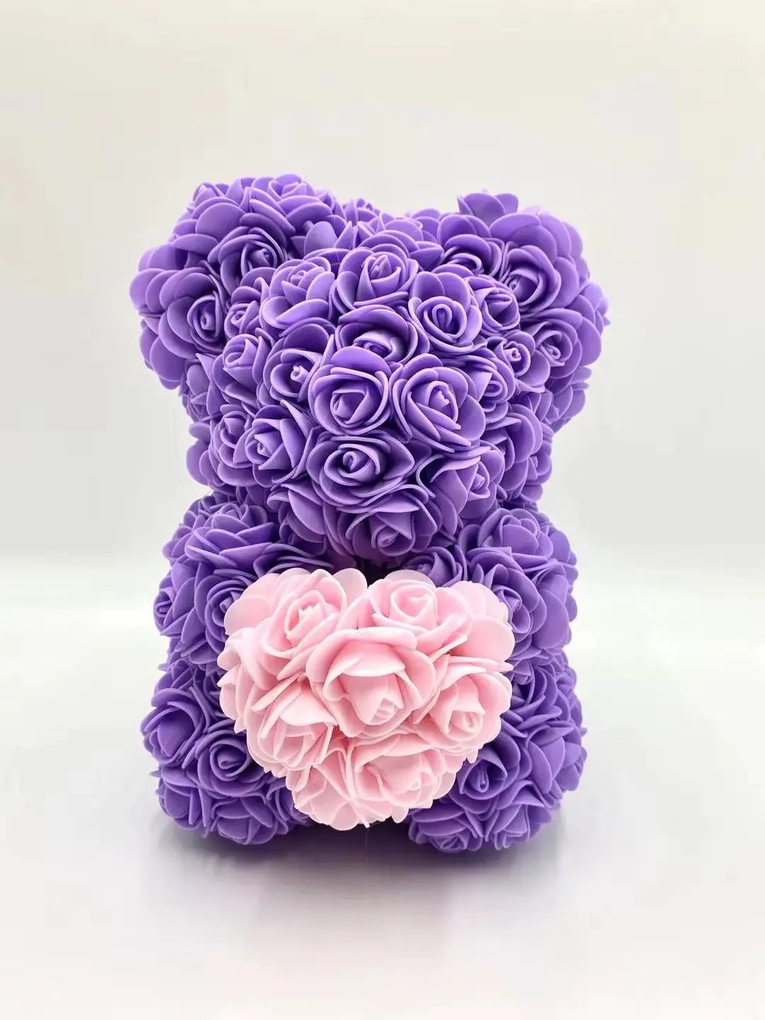 DIY 25 см ПЭ Пена розы медведь плюшевый медведь искусственный цветок розы подарки на год для подруги Женщины Матери Валентина подарок