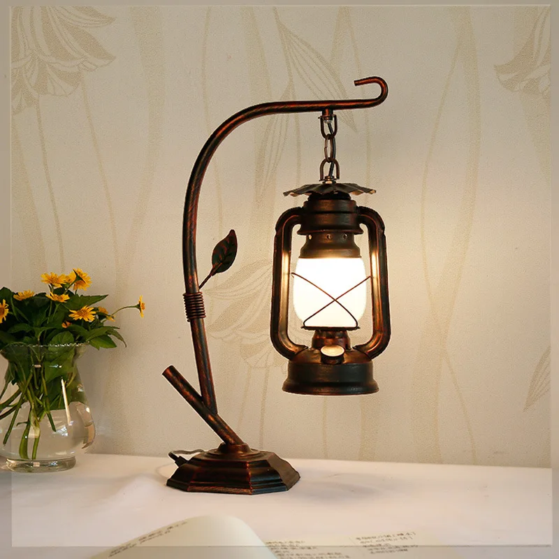 Retro Table Lamp Horse Oil Bar Bedroom Bedside Study Personality Decoration | Lamps