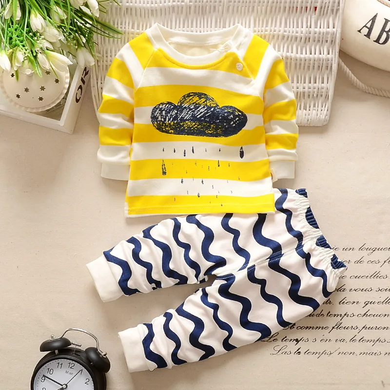 2021 New Spring Autumn Baby Boys Girls Clothing Sets Tracksuit 2PCS Cotton Sport Suit Cartoon T-Shirt+Pants Kids Clothes | Детская