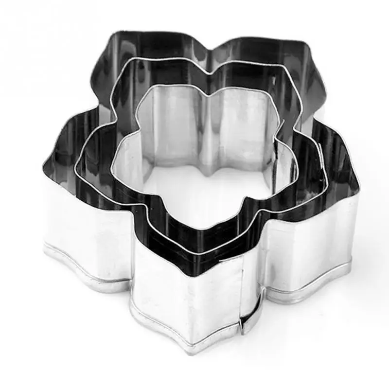 3pcs Lotus Cut Mould Stainless Steel Fondant Flower Styling Tool Biscuit Cutter Cake Baking Decorating Kit Pastry | Дом и сад