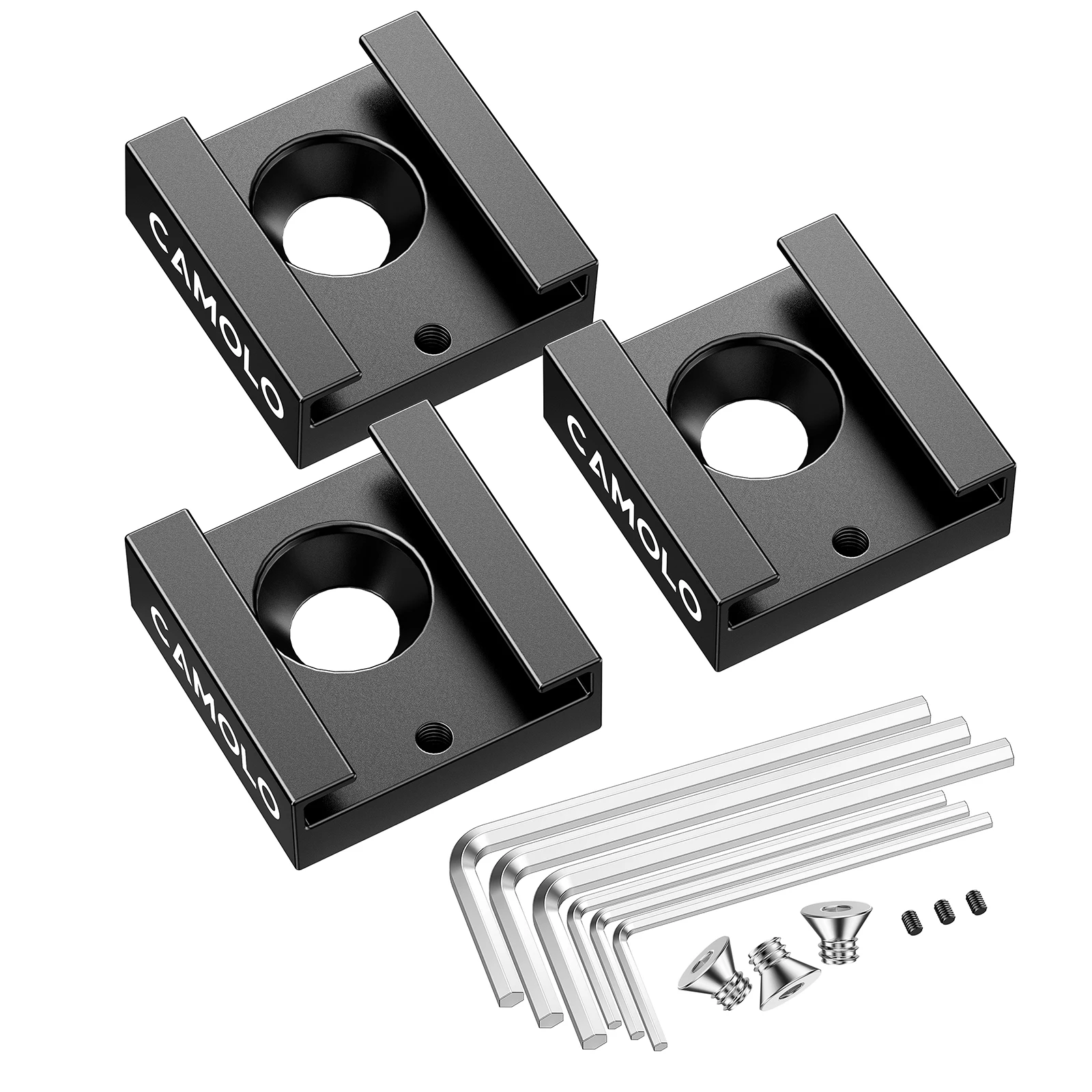 CAMOLO 3 Pack Cold Shoe Mount with 1/4 Inch Thread Metal Mini Extended Bracket for Camera Cage Hand Grip Monitor |