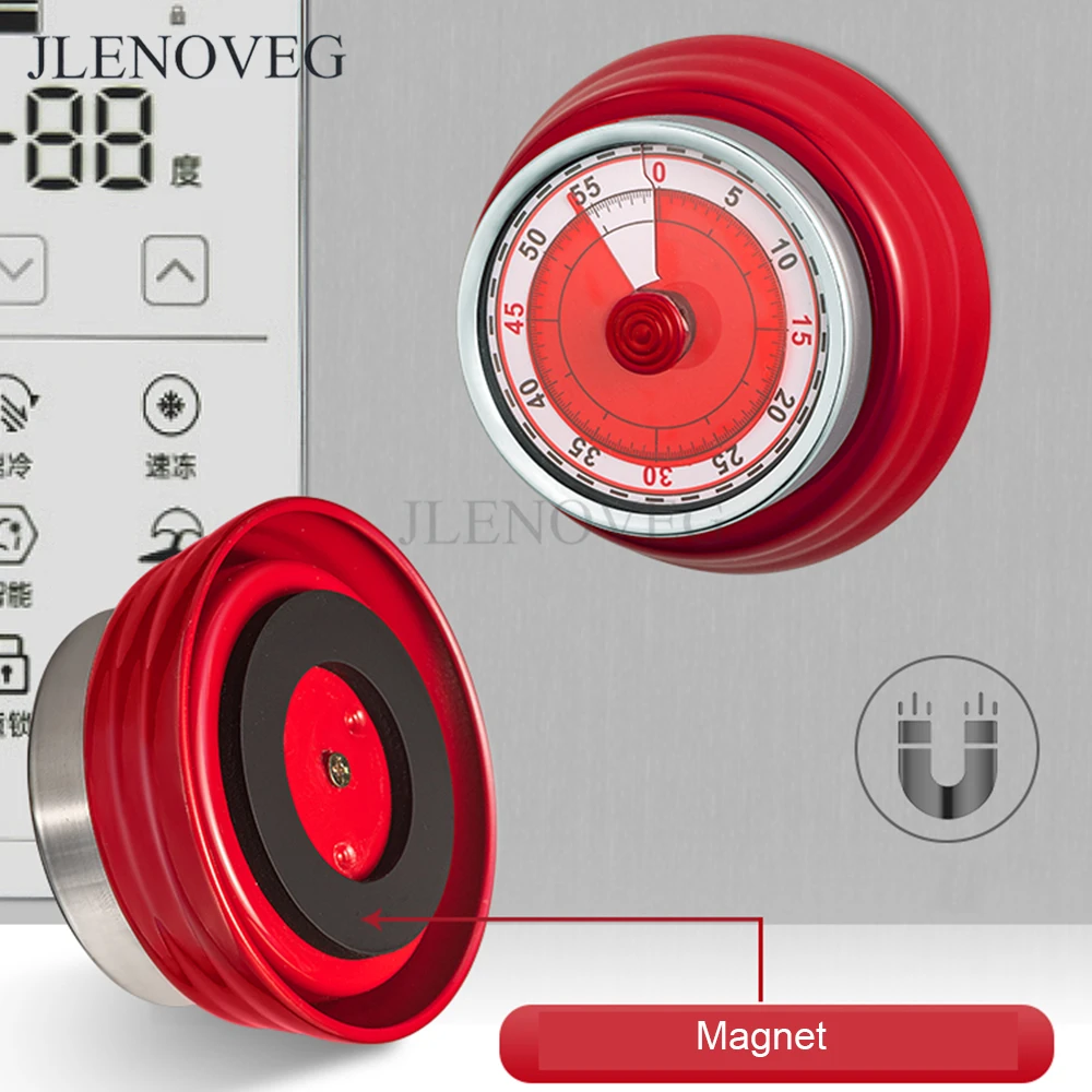 

Magnet Upgrade Stainless Steel Kitchen Timer Mechanical Alarm Clock Reminder 55 Minutes Baking Masking Cooking Tools Accessories