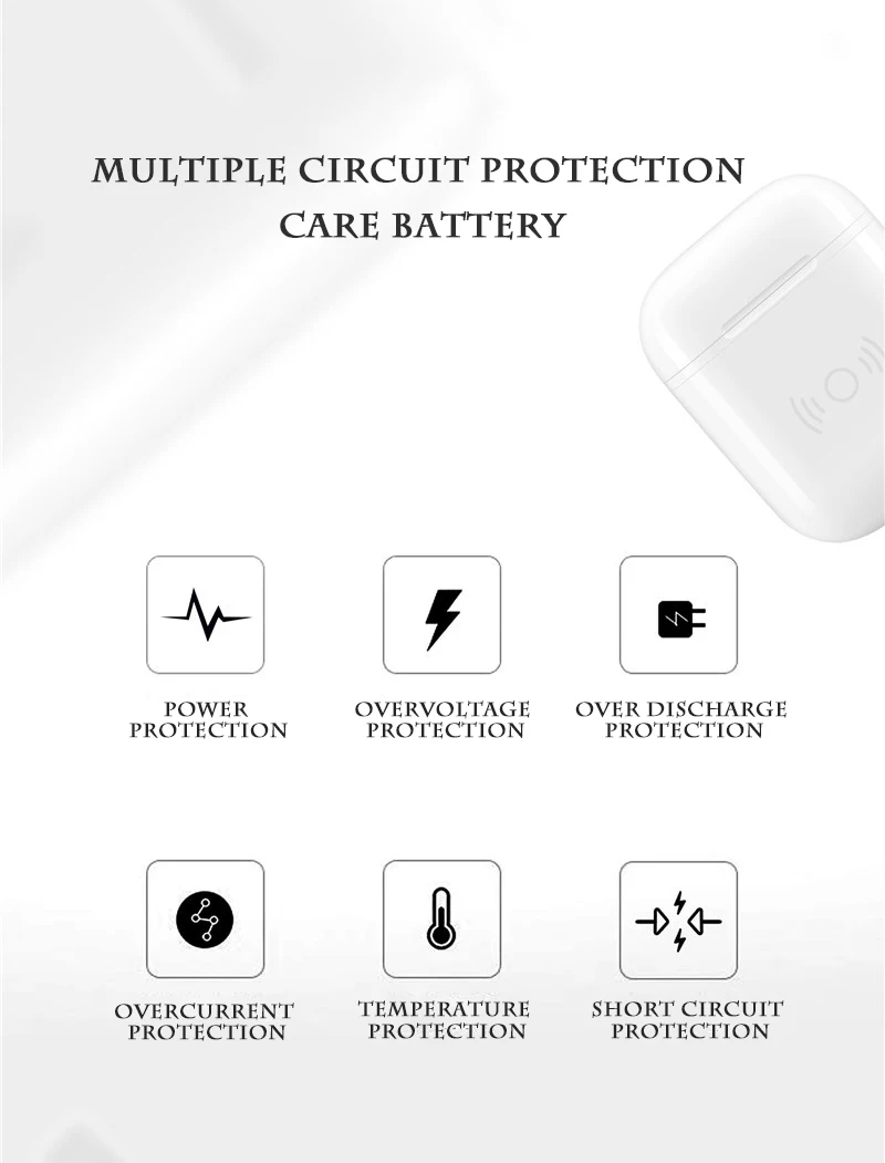 Чехол AirPods с беспроводной зарядкой для AirPods, Bluetooth гарнитура, беспроводной приемник, QI портативный