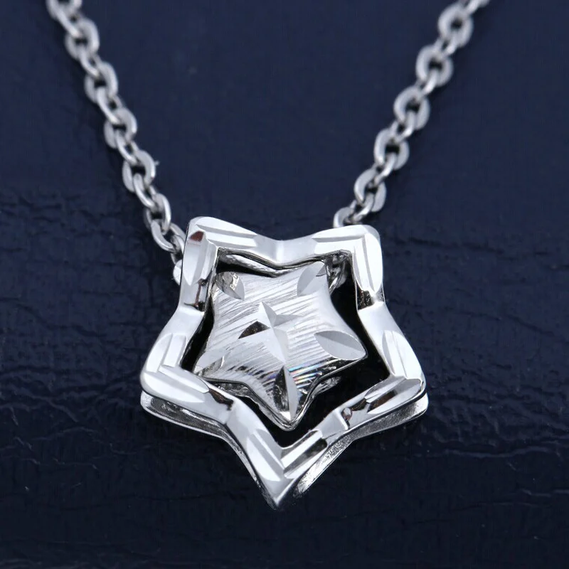 Женское ожерелье с кулоном в виде двух звезд бриллиантами|Подвески| |