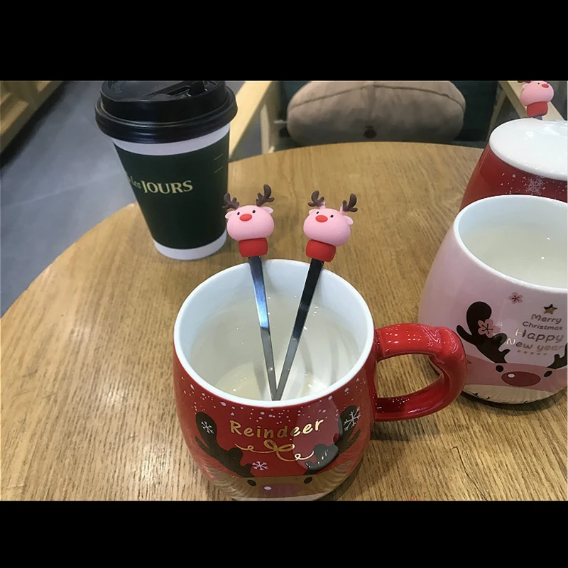 Рождественские кружки с оленем 350 мл изысканная керамическая кофейная кружка