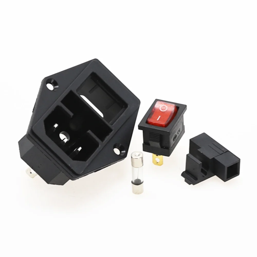 1 шт. AC-01A клавишный выключатель питания IEC 3 Pin 320 C14 Входной переключатель розетки
