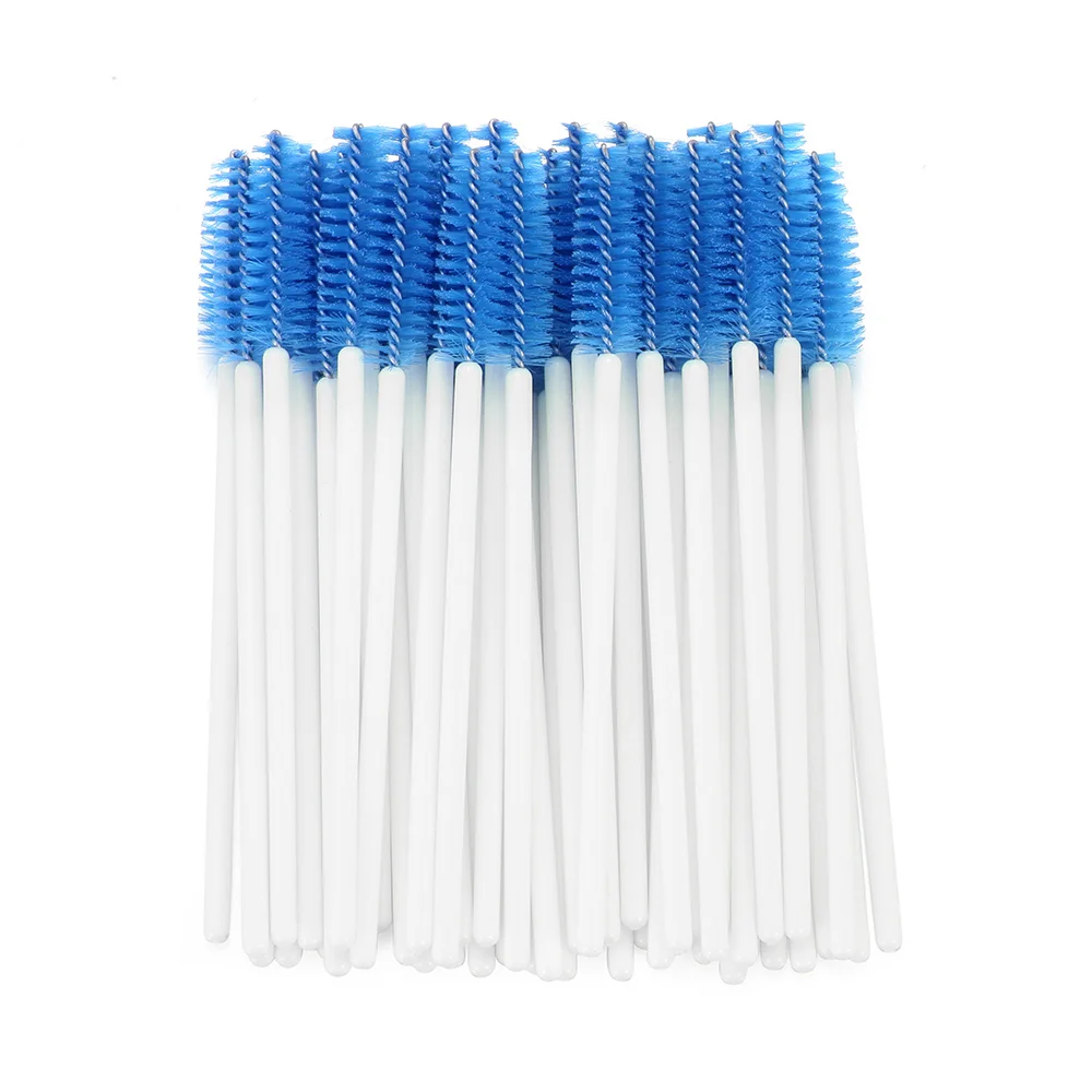 white-blue 50 штук/упаковка Хрустальная ресница кисть тушь для ресниц палочки для наращивание ресниц Щипцы Одноразовая расческа инструмент для нанесения макияжа - Handle Color: white-blue