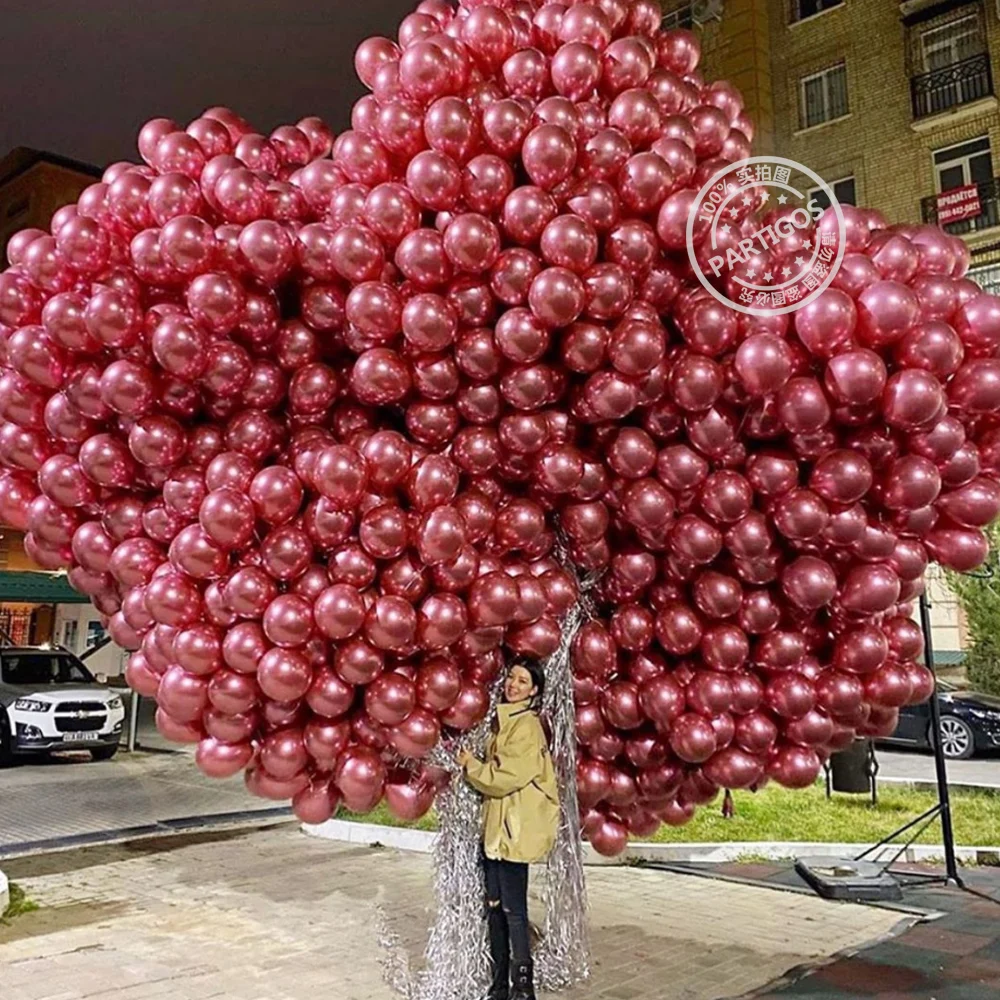 Оптовая продажа 500 шт. хром все цвета металлический красный воздушный шар