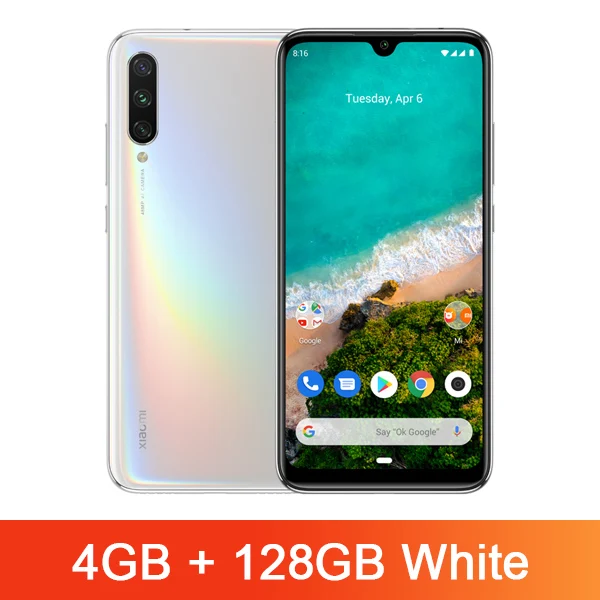 4GB 128GB White Xiaomi mi A3 mi A3 глобальная версия 4 ГБ ОЗУ 64 Гб ПЗУ Snapdragon 665 32MP селфи 48MP камера 6,08" AMOLED 4030 мАч смартфон - Цвет: 4GB 128GB White