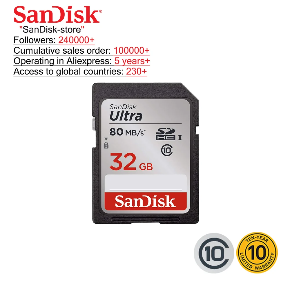 SD карта памяти SanDisk Ultra класс 10 16 128 ГБ|Карты памяти| |