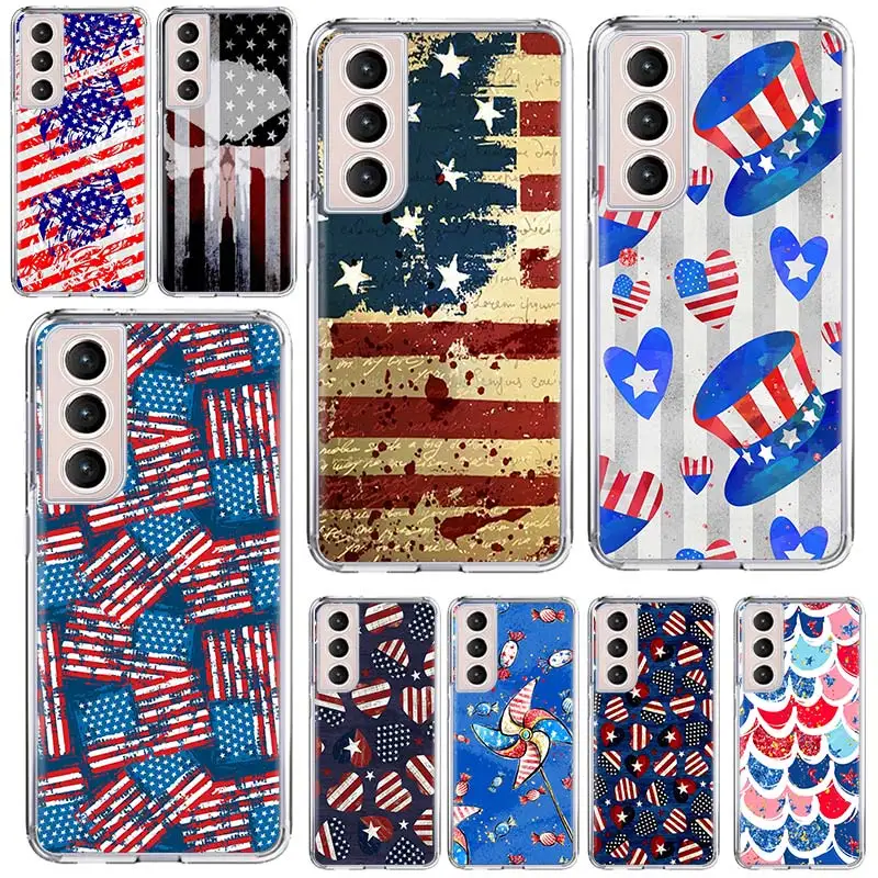 

American Flag Digital Soft Phone Case Capa For Samsung Galaxy S21 Ultra S20 FE S8 S9 S10 S21 Plus S10e S7 Back Cover Coque Funda