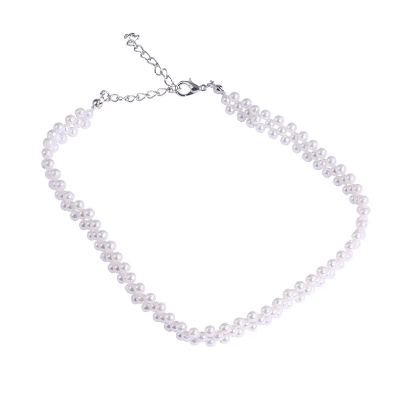 

New Hand Woven Women's Pearl Clavicle Chain Fashion Korean Adjustable Neck Chain Necklace Charm Women's Cocktail Party Jewelry