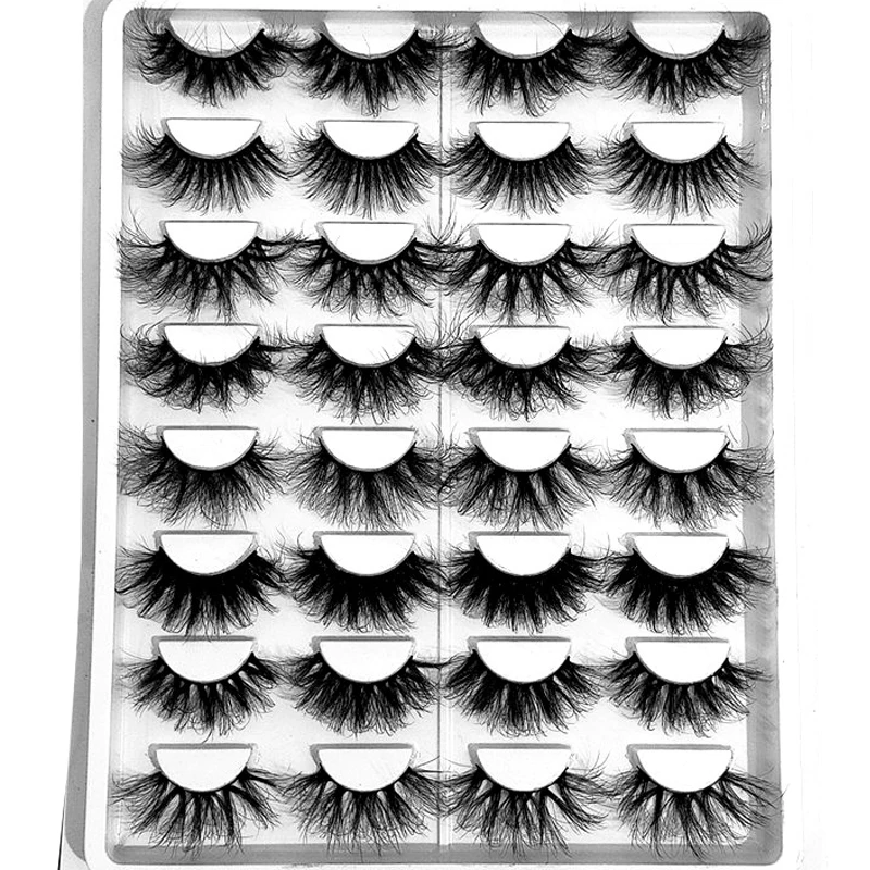 

NEW 16 Pairs Fluffy Lashes 25mm 3D Mink Lashes Long Thick Natural False Eyelashes Wholesale Lashes Vendors Makeup Mink Eyelashes