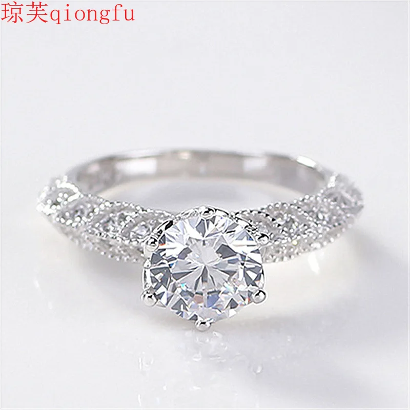 

Korean version of adjustable angel goddess wedding dress ring electroplating platinum 18k gold diamond ring female proposal ring