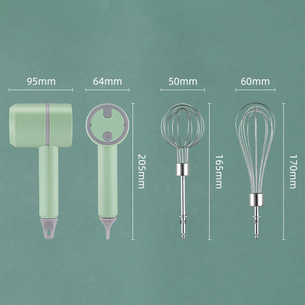 

Cordless Handheld Whisk USB Rechargeable Blender Milk Frother Electric Food Mixer 3 Speed Cream Egg White Kitchen Mixer Tools