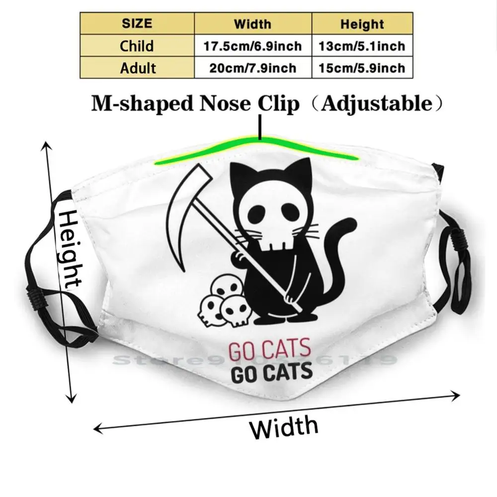 Davidson College Team | Go Cats Print многоразовый фильтр Pm2.5 DIY маска для рта детей North Carolina