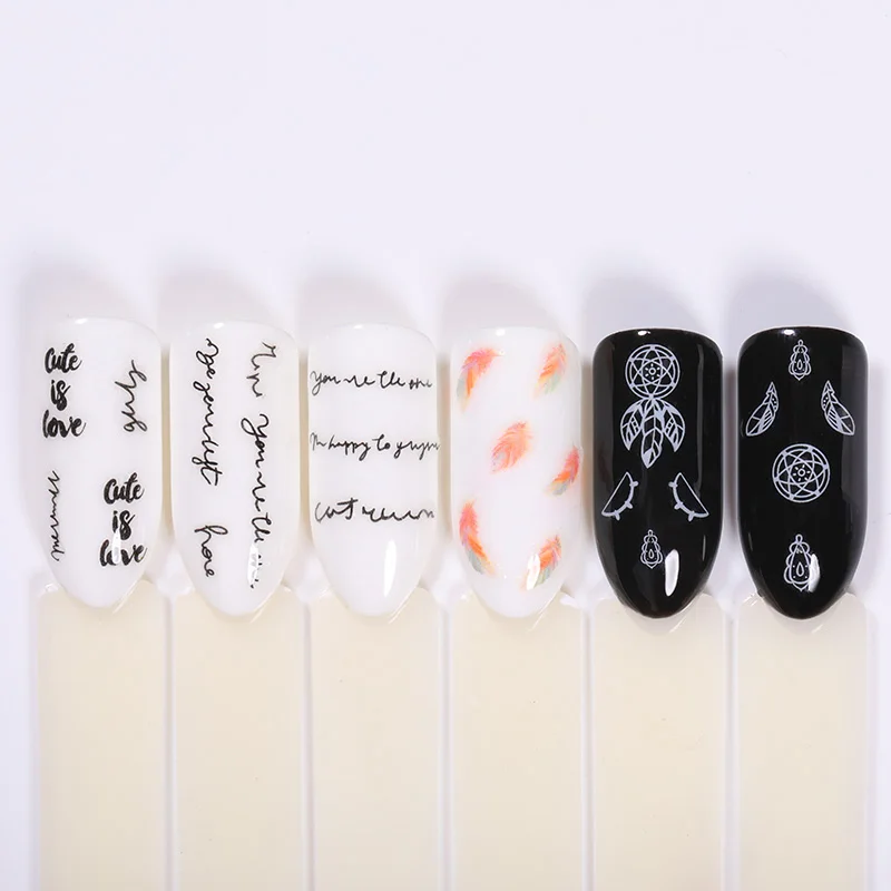 1 лист наклейки для ногтей буквы смешанные узоры красочные переводные на ногти 3D