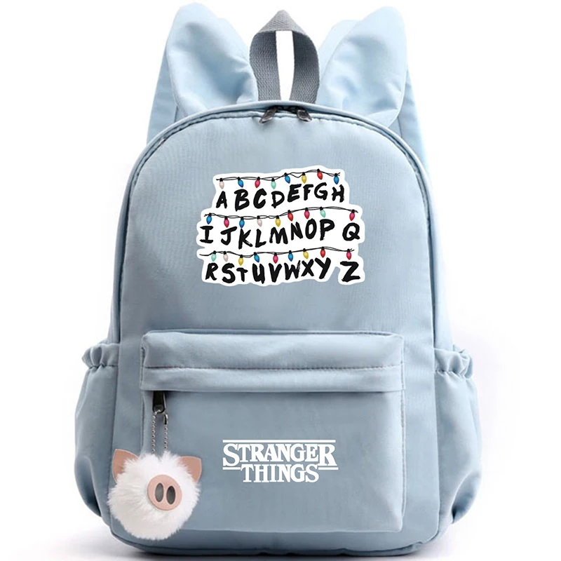 Mochila странные вещи рюкзаки для девочек повседневная школьная Студенческая милая сумка на плечо с буквами женские дорожные сумки большой емкости