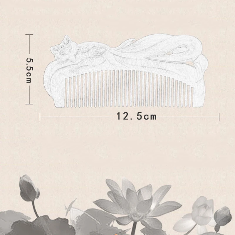

Boutique Hand-carved Sandalwood Craft Comb for Hair Professional Fox Massage Combs Hair Brush Styling Tools Gift NShopping