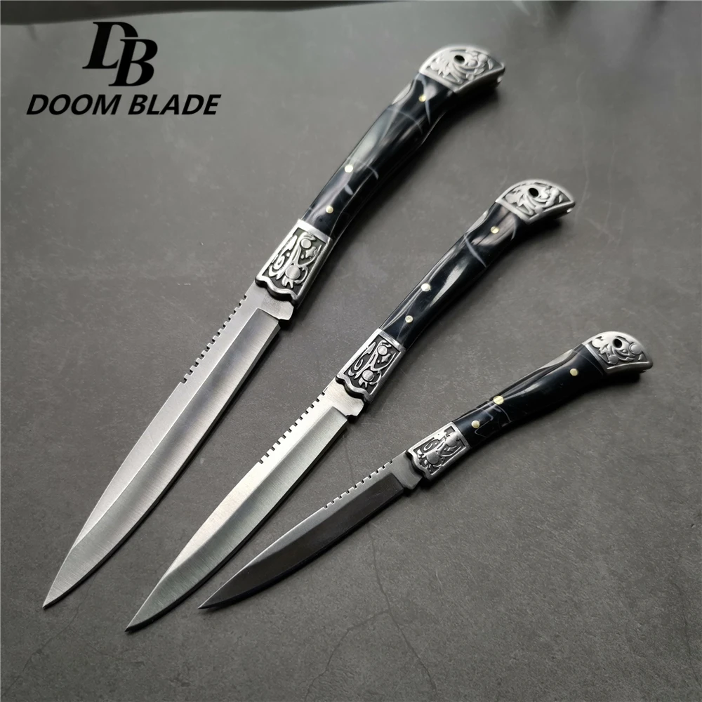 3PCS 5,7 ''/7,3''/9 '') 55HRC s m l складной нож Мини Карманный Кошелек Брелок-нож для выживания EDC инструмент Резак Овощечистка - Цвет: 3PCS