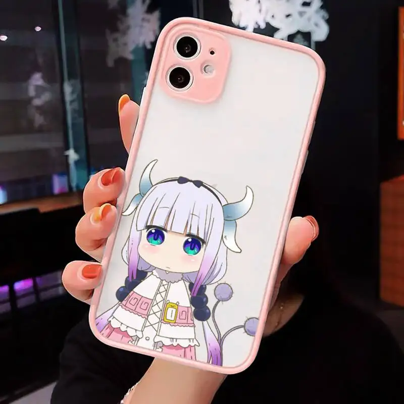 

Kanna Kamui Phone Case For iPhone 12 11 Mini Pro XR XS Max 7 8 Plus X Matte transparent Pink Back Cover