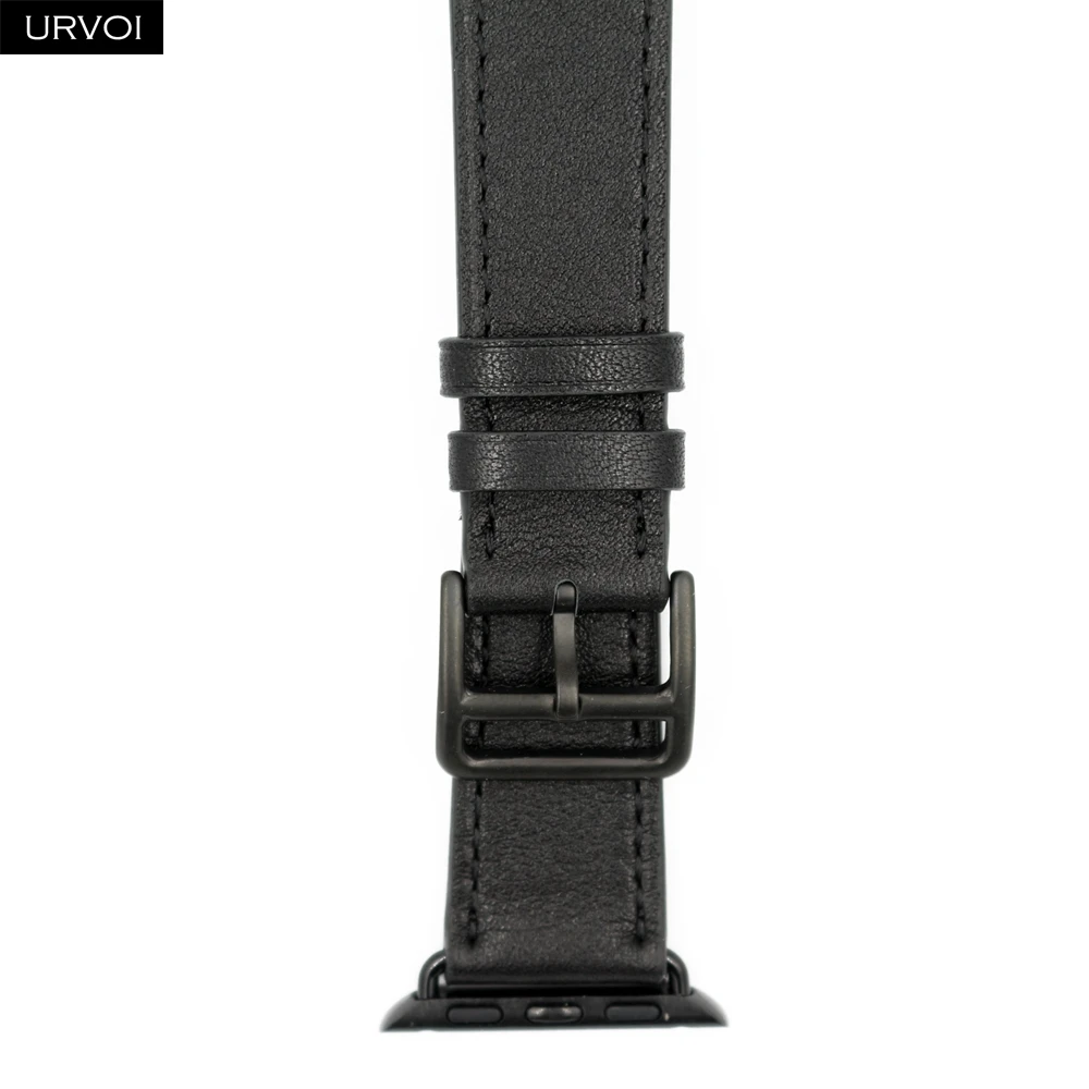 Ремешок URVOI для apple watch series 6 5 4 3 2 SE кожаный браслет Swift iWatch классический ручной