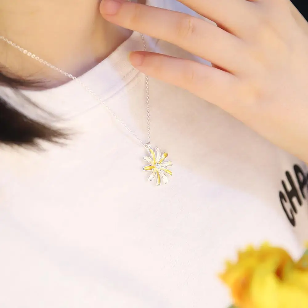 Оригинальный дизайн подвески и ожерелья с маргаритками модное женское колье