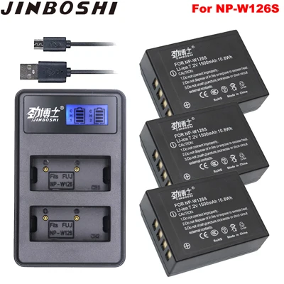 3X B and Charger 4 шт. NP-W126S NP W126S NP-W126 Перезаряжаемые Батарея+ USB ЖК-дисплей Зарядное устройство для ЖК-дисплея с подсветкой Fujifilm HS50 HS35 HS33 HS30EXR XA1 XE1 X-Pro1 XM1 X-T10 - Цвет: 3X B and Charger